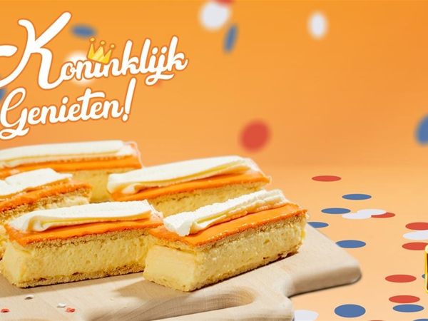 Tompouce oranje met slagroom&nbsp;per 4 verpakt